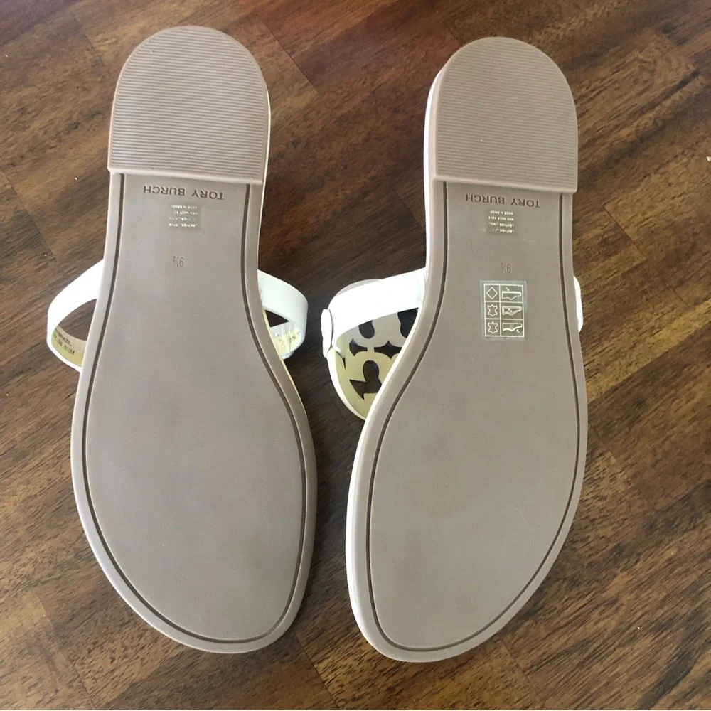 NIB $198 Tory Burch Miller Colorblock Sandals in SWEET CORN/NEW CREAM- size 9.5!